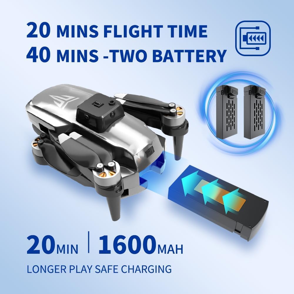 4K Foldable Drone with Camera and 40 Minutes Flight Time