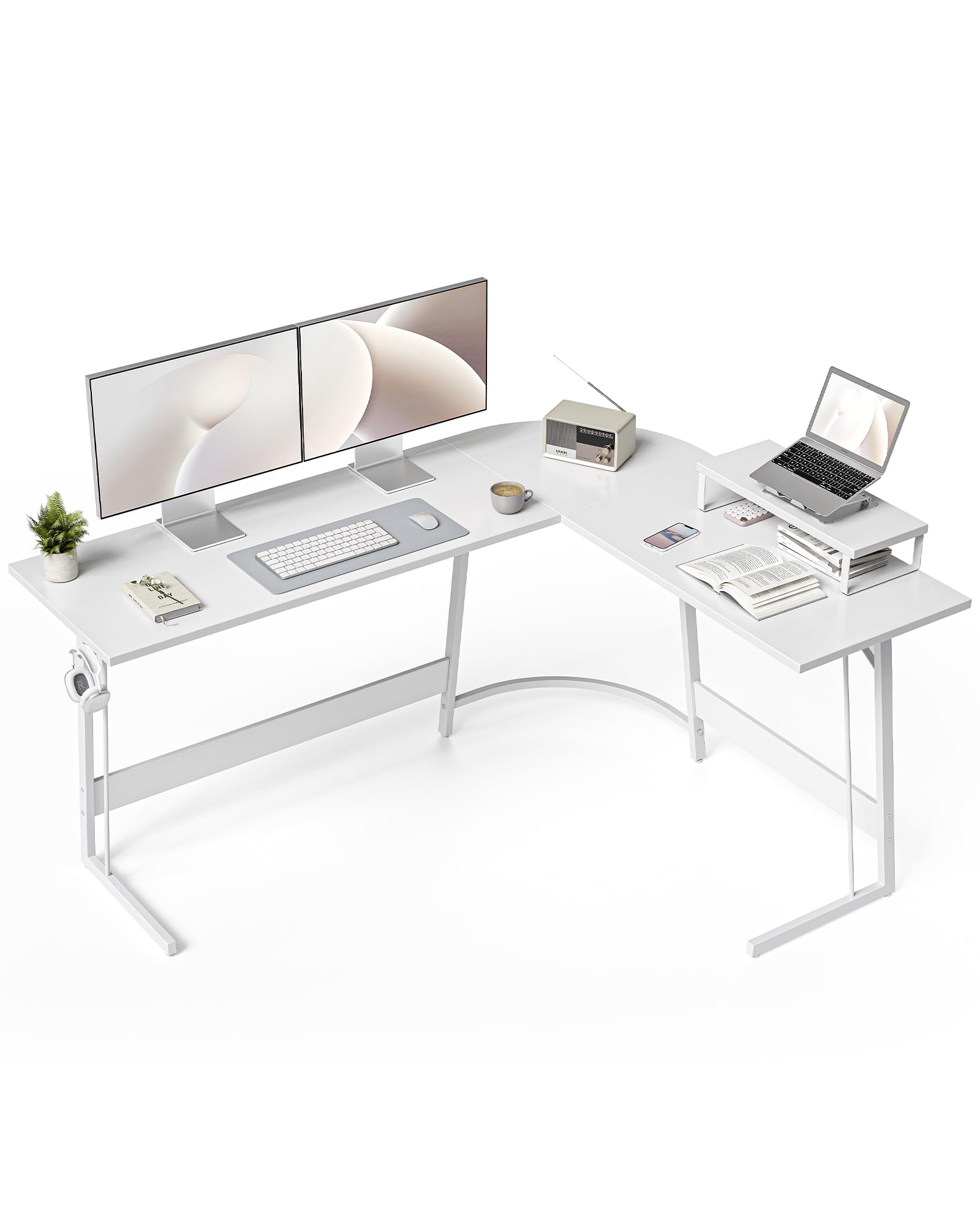 CubiCubi L Shaped Gaming Desk with Carbon Fiber Surface