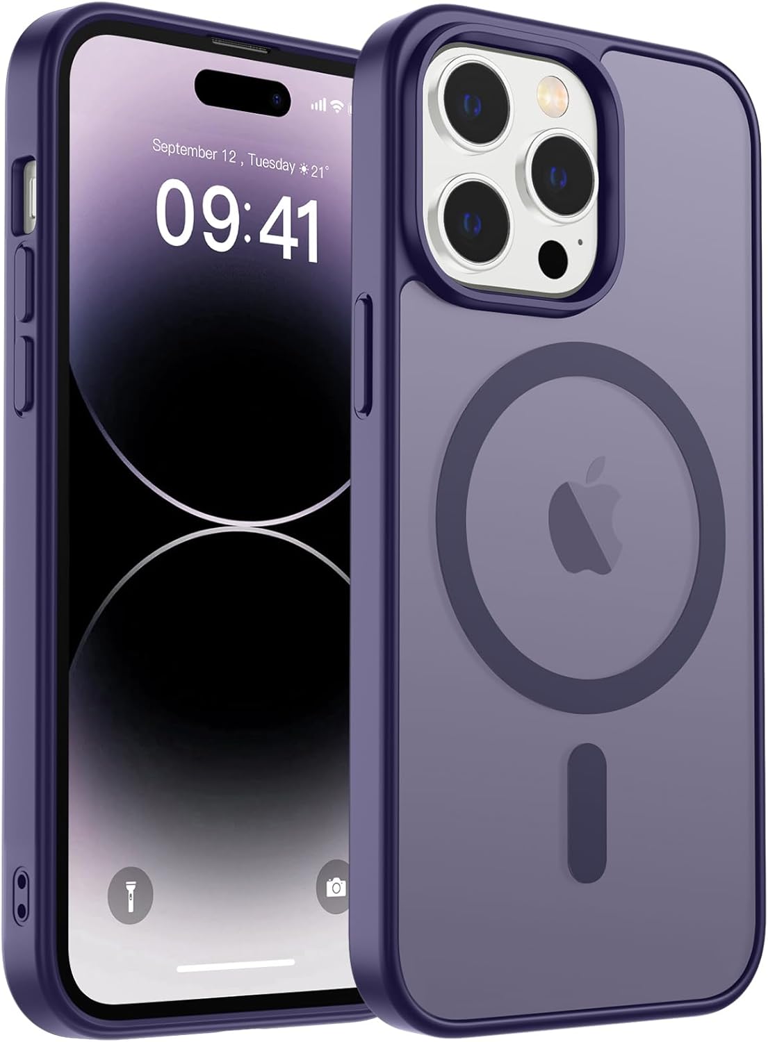 MagSafe Compatible iPhone 14 15 Case Matte Shockproof Anti Scratch Black