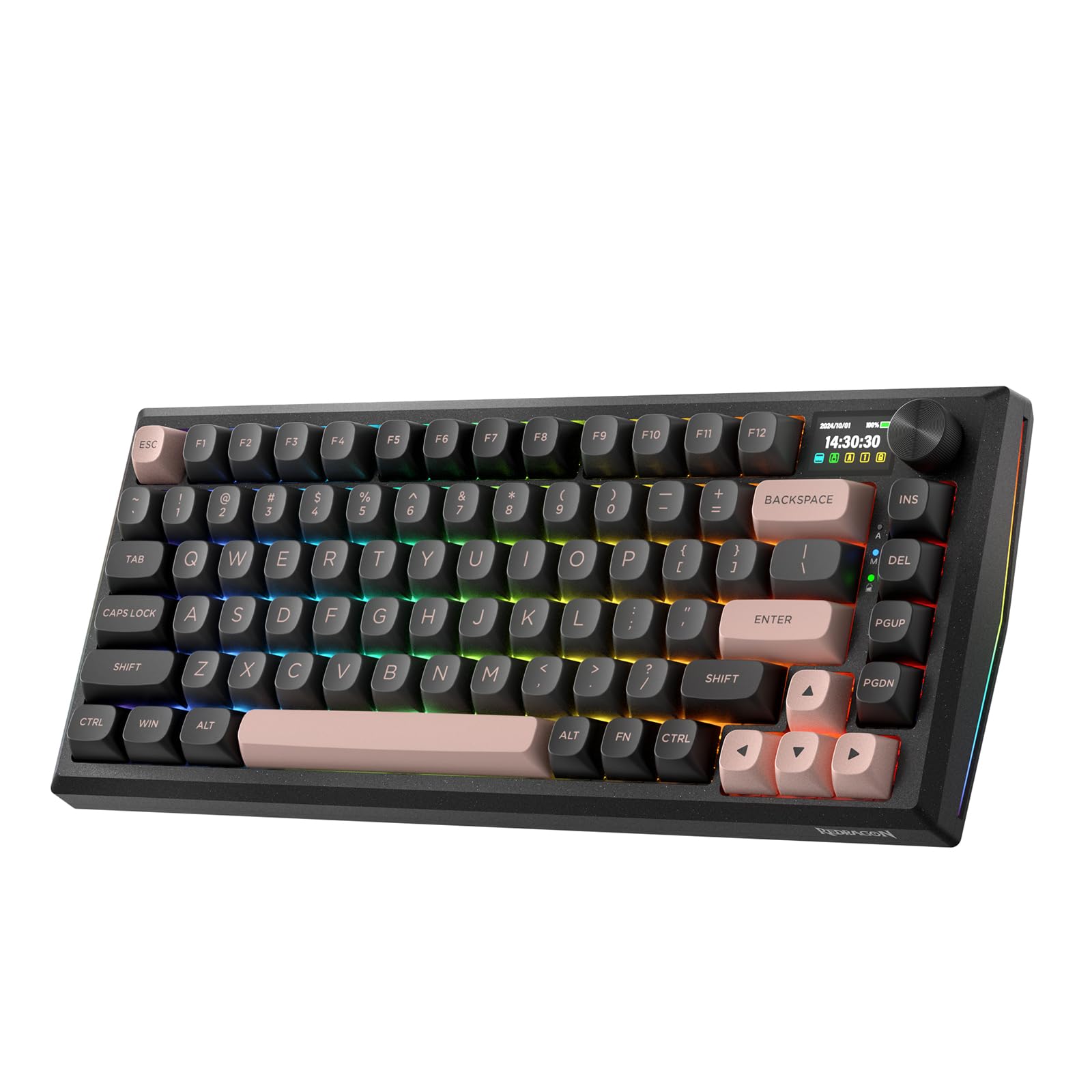 Redragon K673 Pro Wireless RGB Gaming Keyboard with Custom Knob