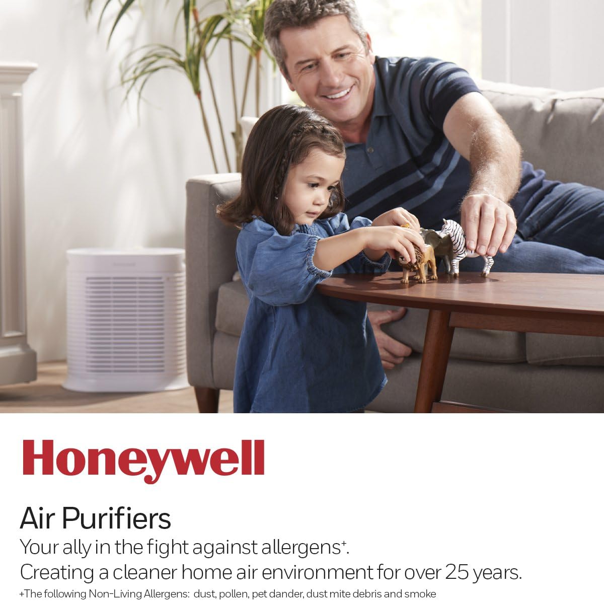 Honeywell HEPA Air Purifier for Large Rooms Reduces Allergens