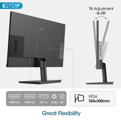 KOORUI 27 Inch IPS Monitor 1080p 100Hz HDMI VGA VESA Tilt
