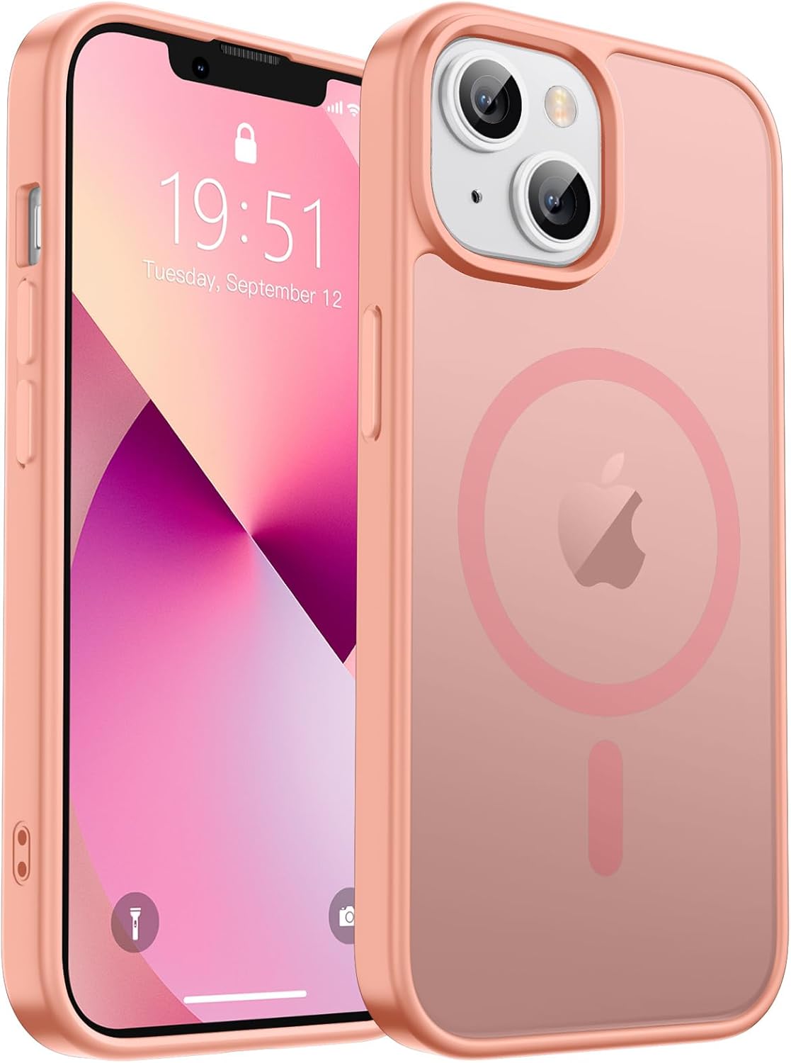 MagSafe Compatible iPhone 14 15 Case Matte Shockproof Anti Scratch Black