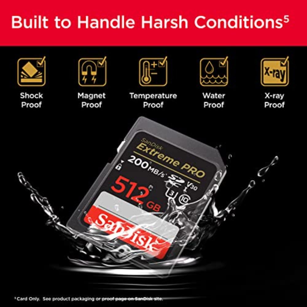 SanDisk 256GB Extreme PRO SD Card for Fast 4K Transfers