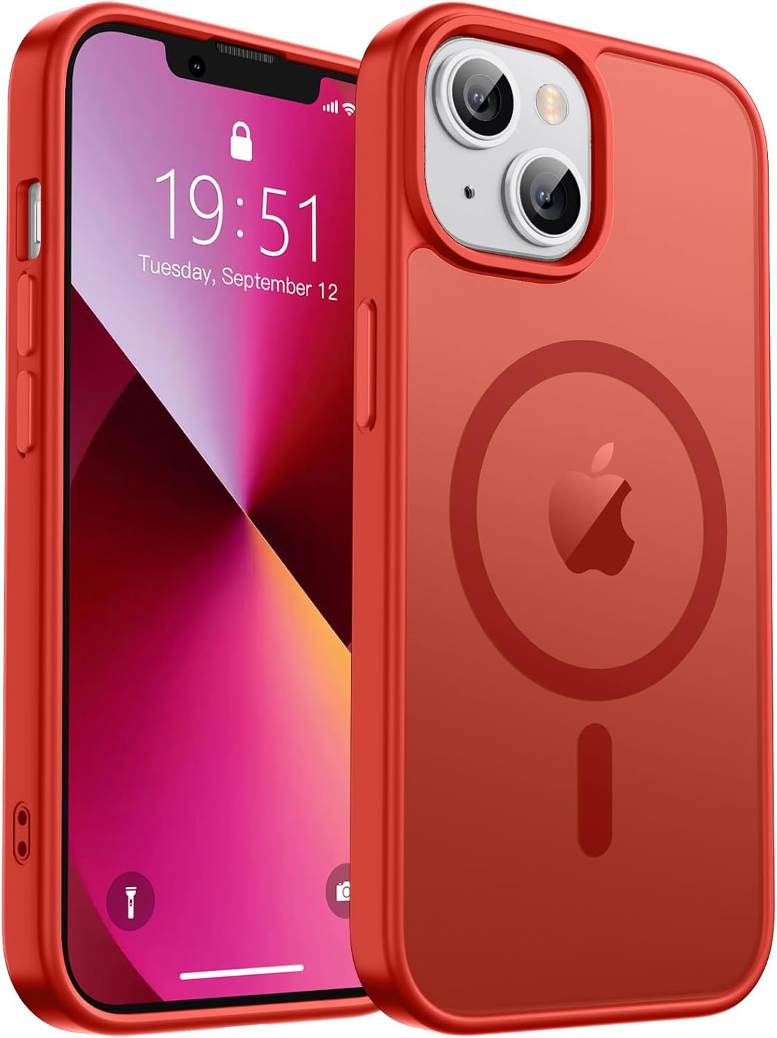 MagSafe Compatible iPhone 14 15 Case Matte Shockproof Anti Scratch Black