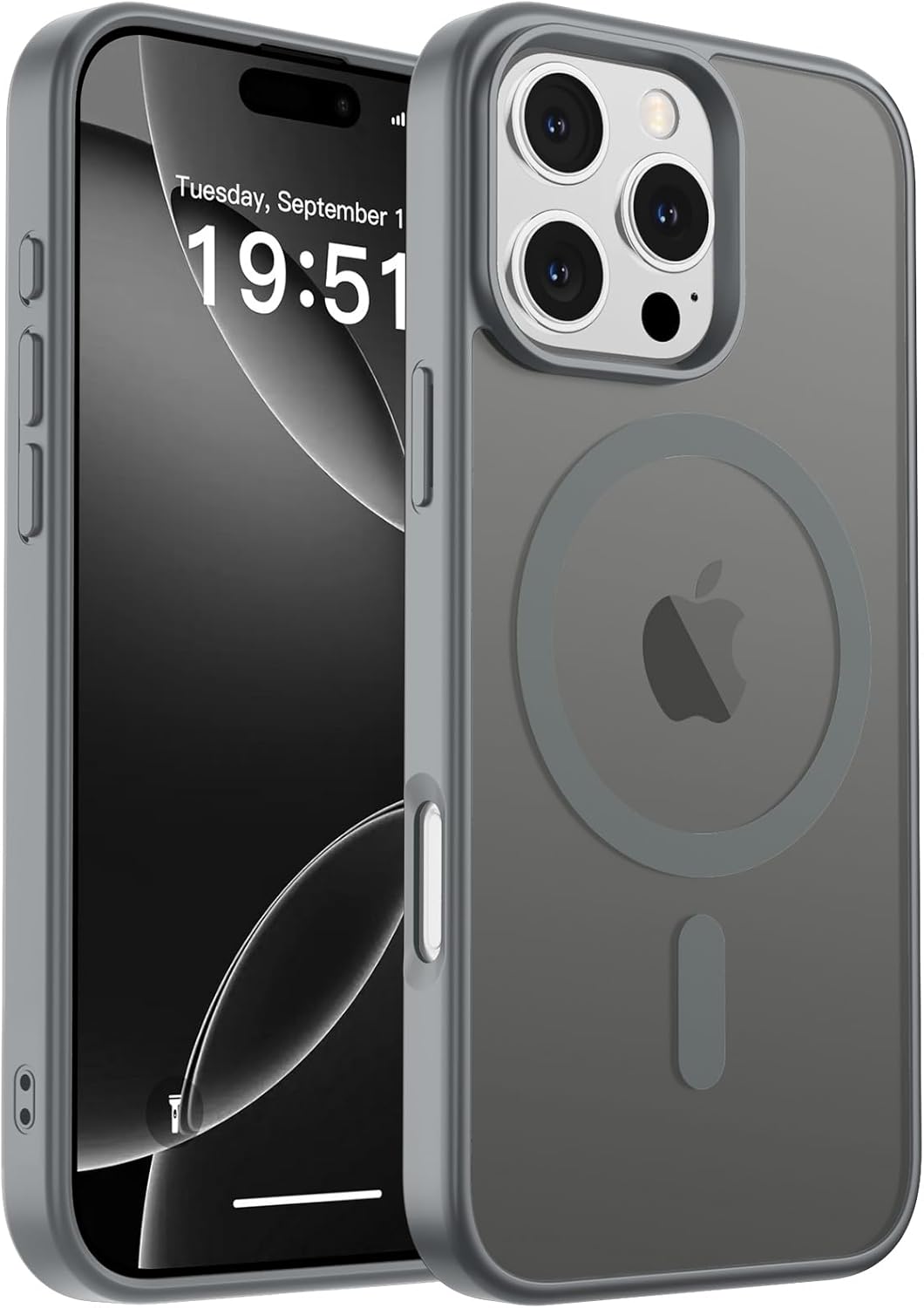 MagSafe Compatible iPhone 14 15 Case Matte Shockproof Anti Scratch Black