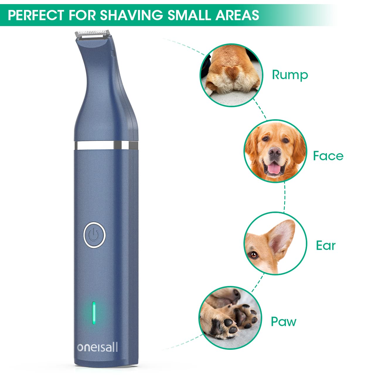 Oneisall Dog Clippers Cordless Low Noise Grooming Trimmer