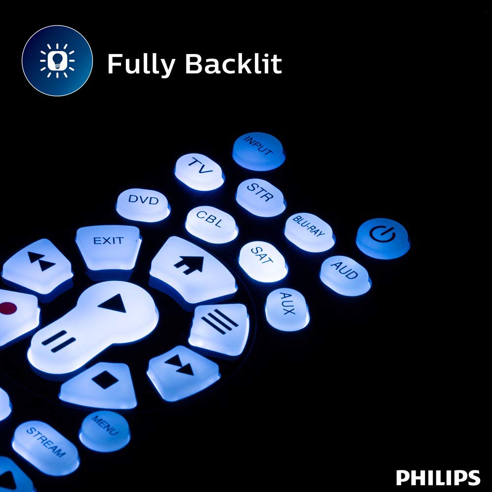 Philips Backlit Universal Remote Control for Smart TVs