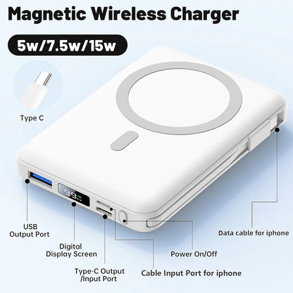 Azmuth 10000mAh Magnetic MagSafe Power Bank With LED Display