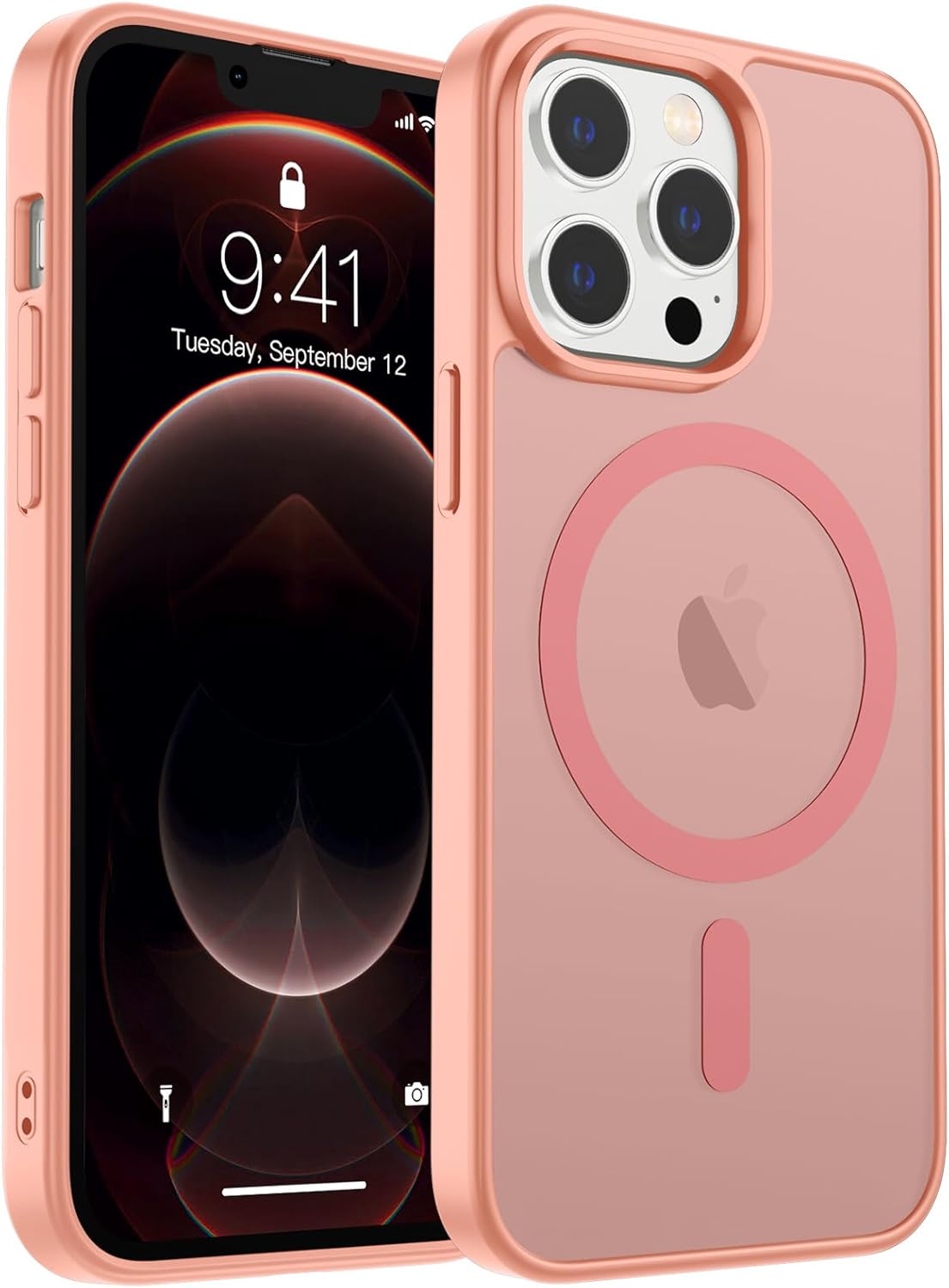 MagSafe Compatible iPhone 14 15 Case Matte Shockproof Anti Scratch Black