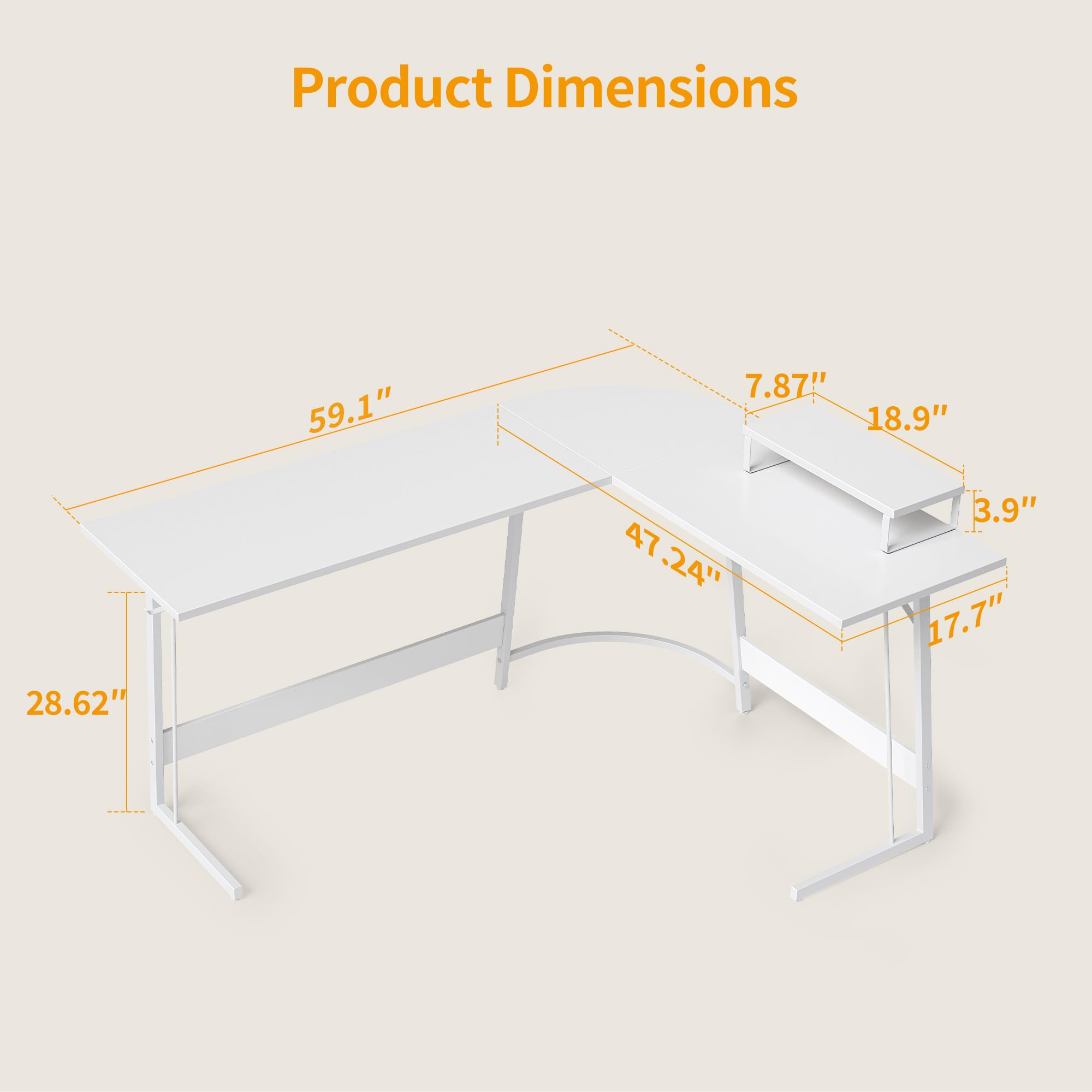 CubiCubi L Shaped Gaming Desk with Carbon Fiber Surface