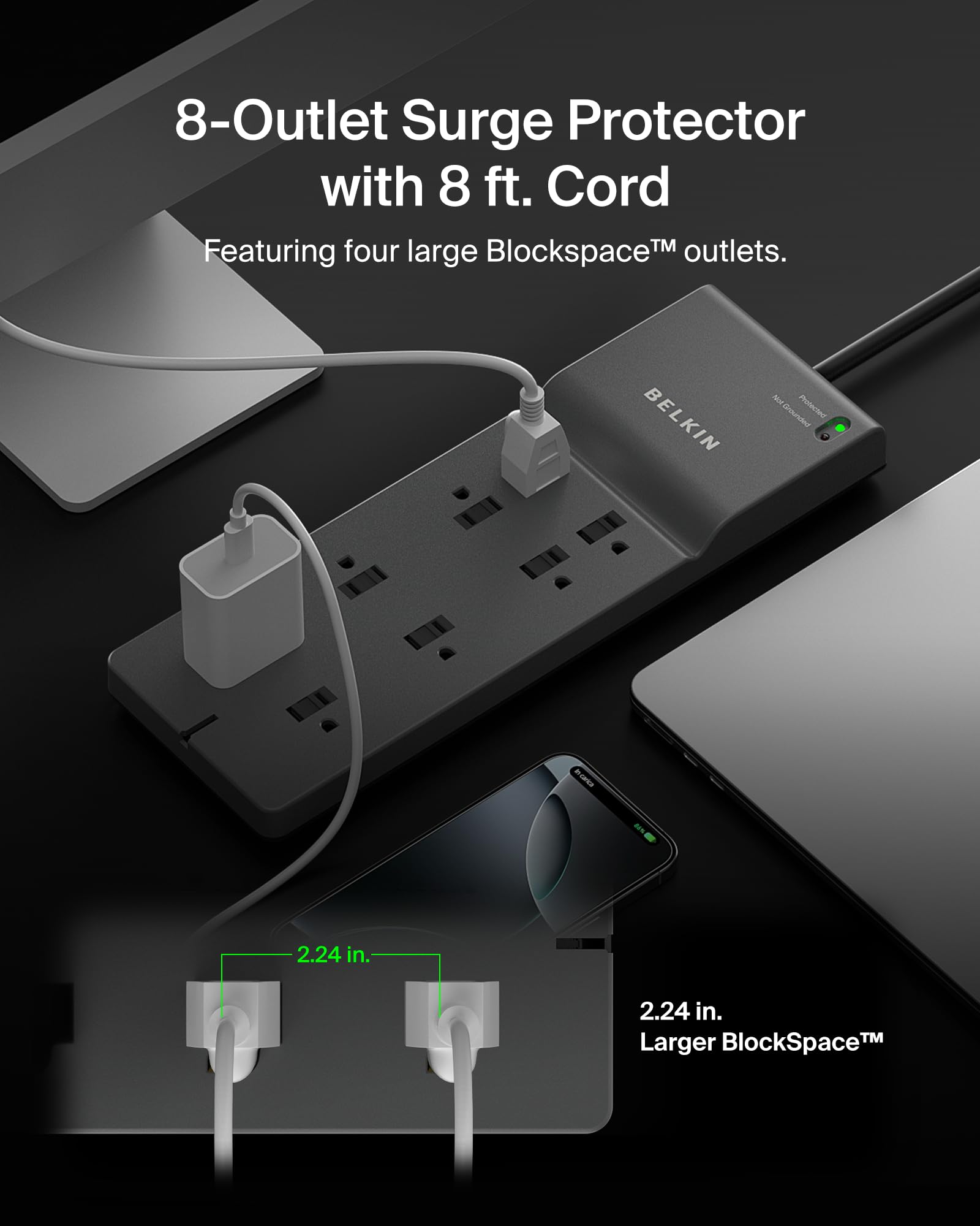 Belkin Power Strip Surge Protector 8 Outlets 3550 Joules