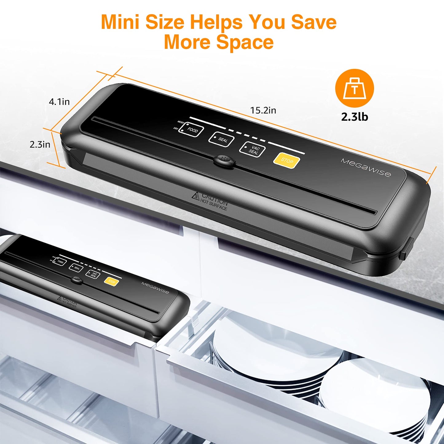 MegaWise Vacuum Sealer Machine With 80kPa Suction Power