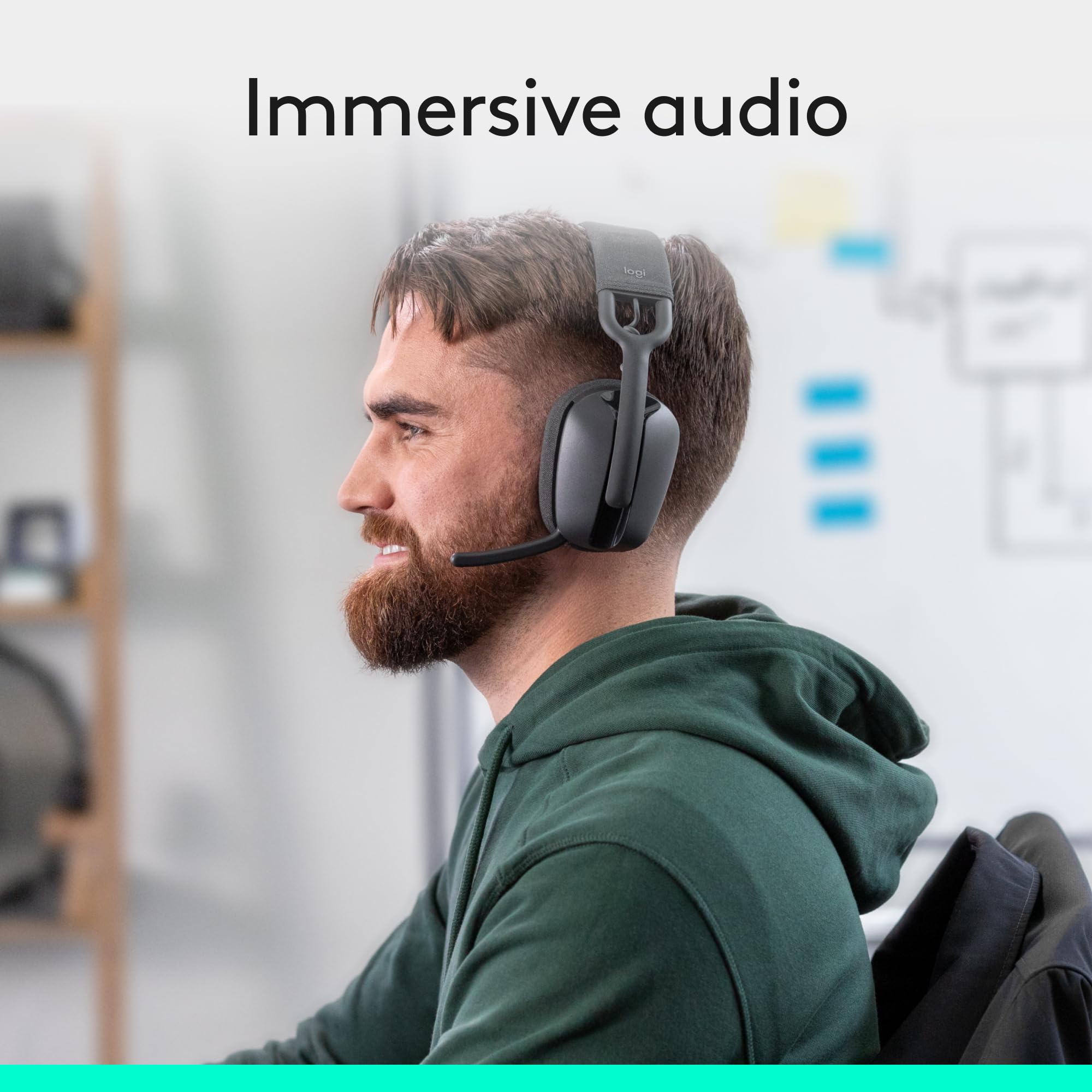 Logitech Zone Vibe 100 Wireless Headphones with Noise Canceling Microphone