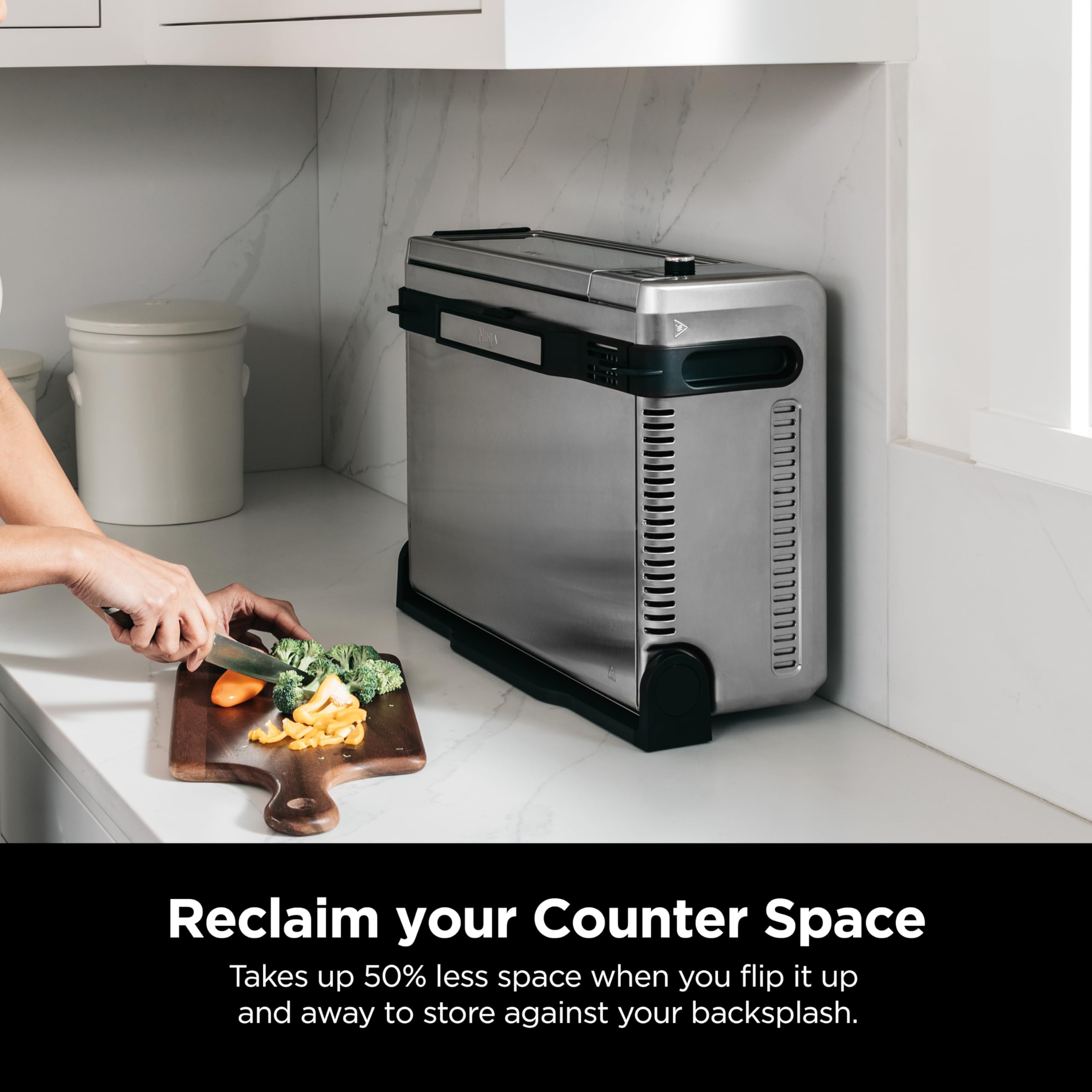 Ninja Flip Toaster Oven and Air Fryer Space Saving Design