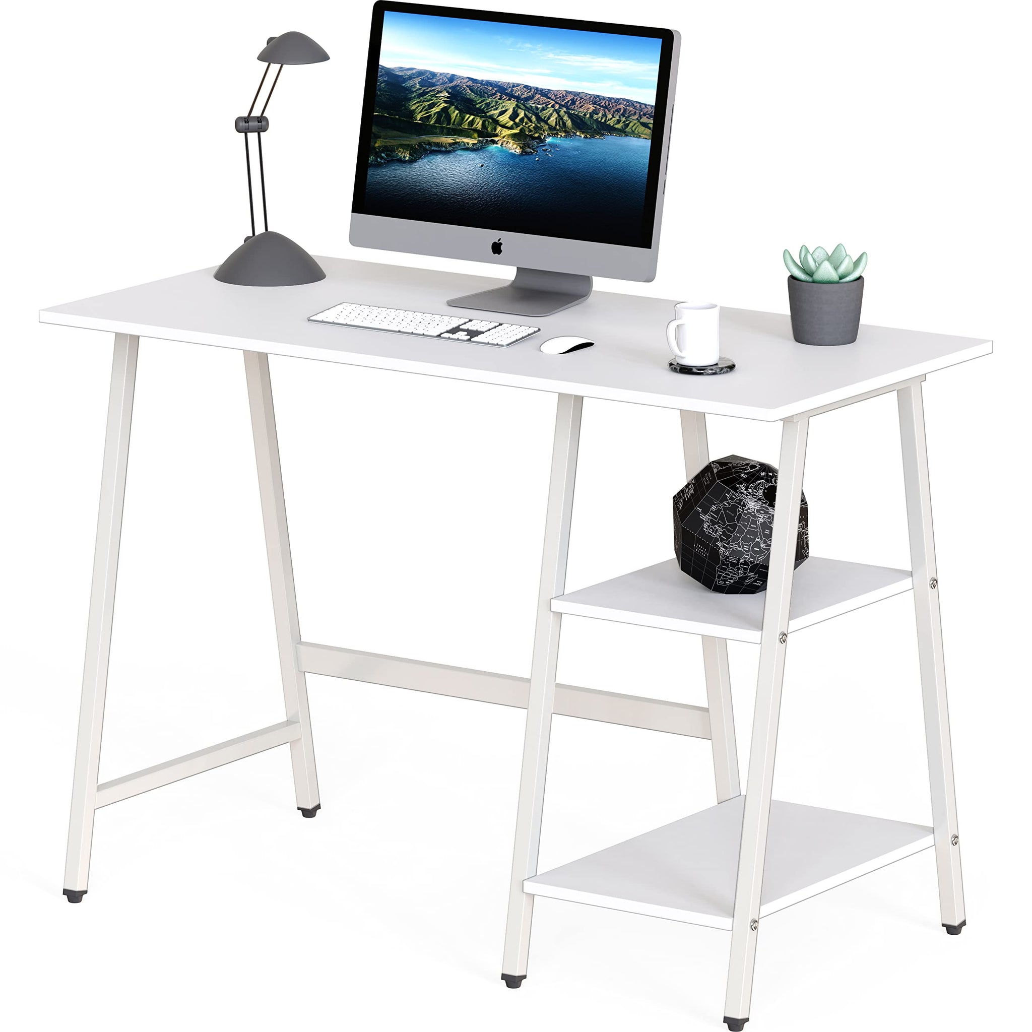 SHW 43 Inch Home Office Desk with Open Storage