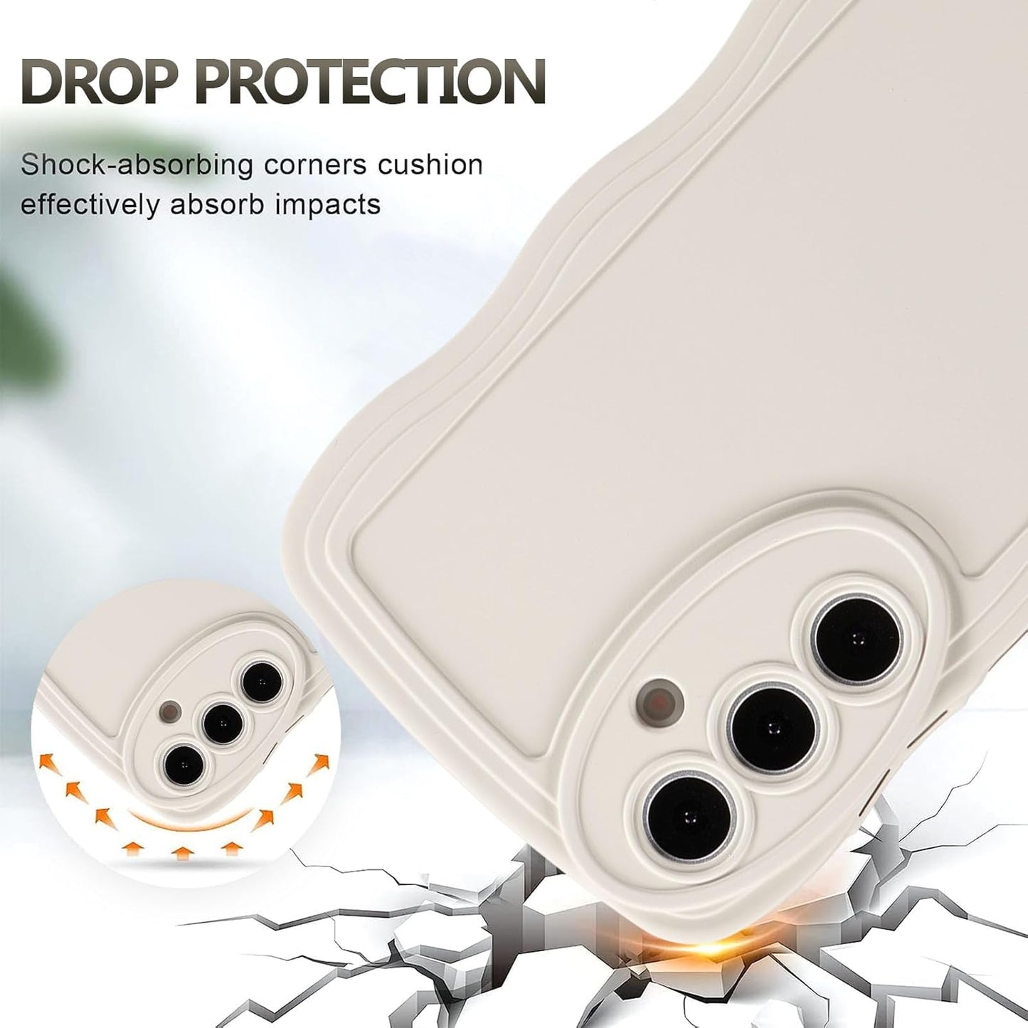 Wave Frame Silicone Case For Samsung Galaxy A16 4G 5G Shockproof White