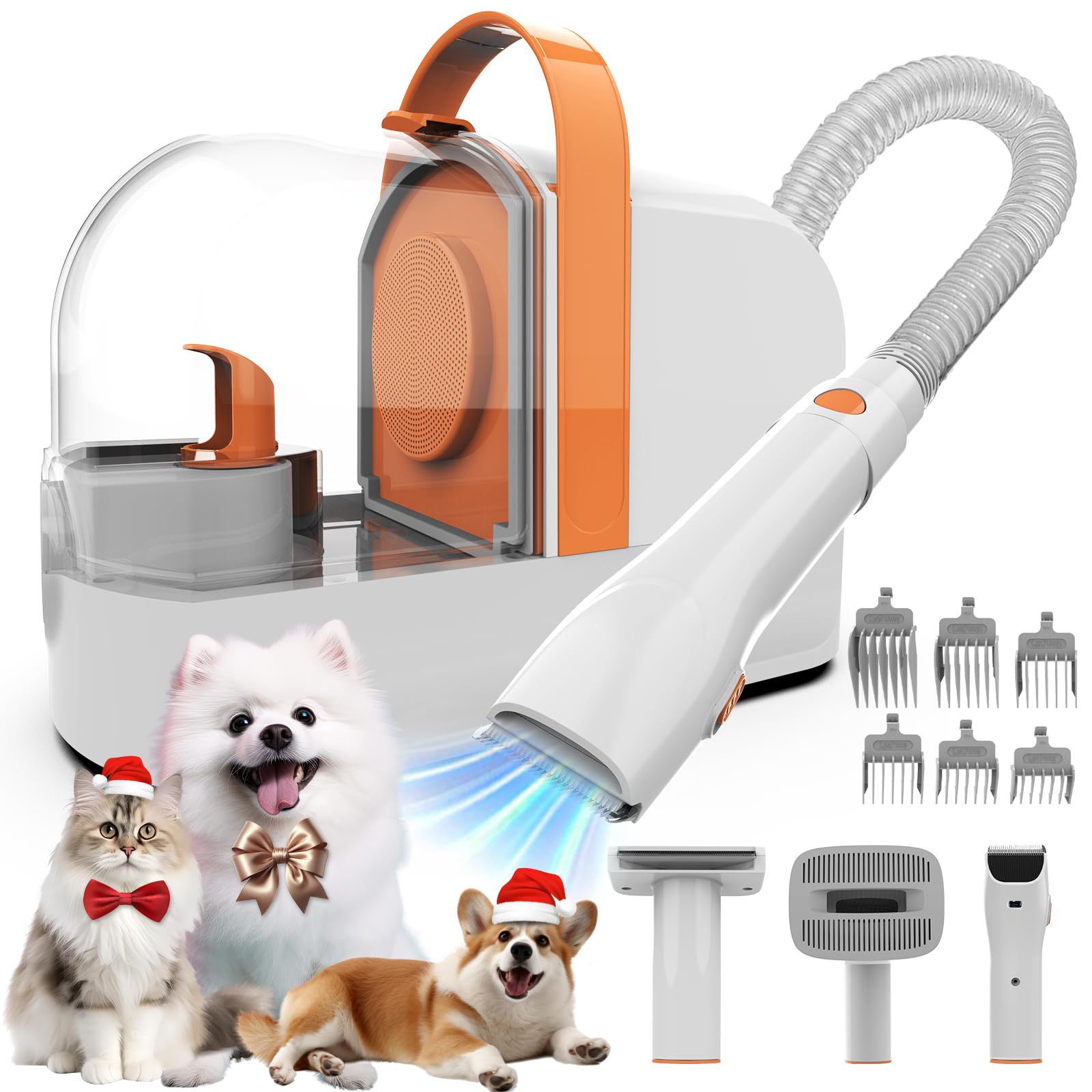 Dog Grooming Vacuum Kit with Low Noise Clippers