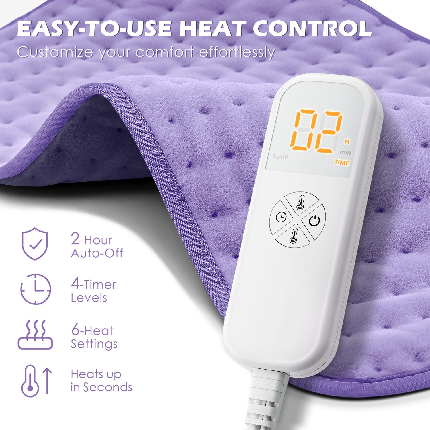 Electric Heating Pad for Back Pain Relief with Auto Off