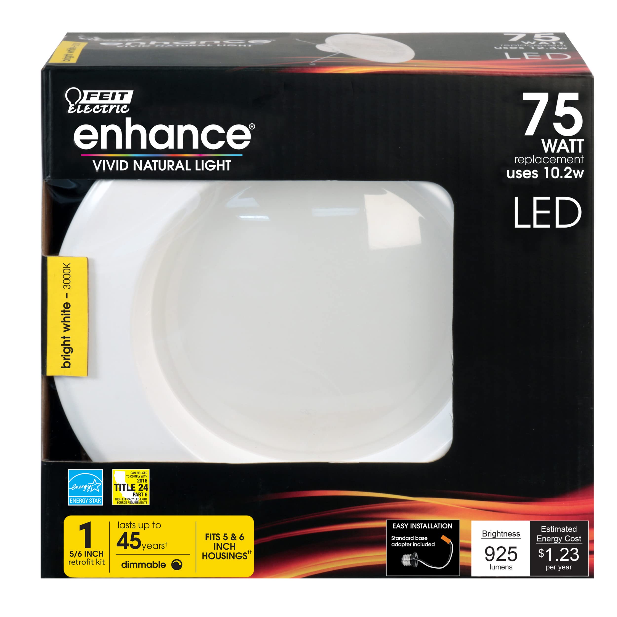 Energy Efficient LED Downlight Retrofit Kit with Adjustable Trim