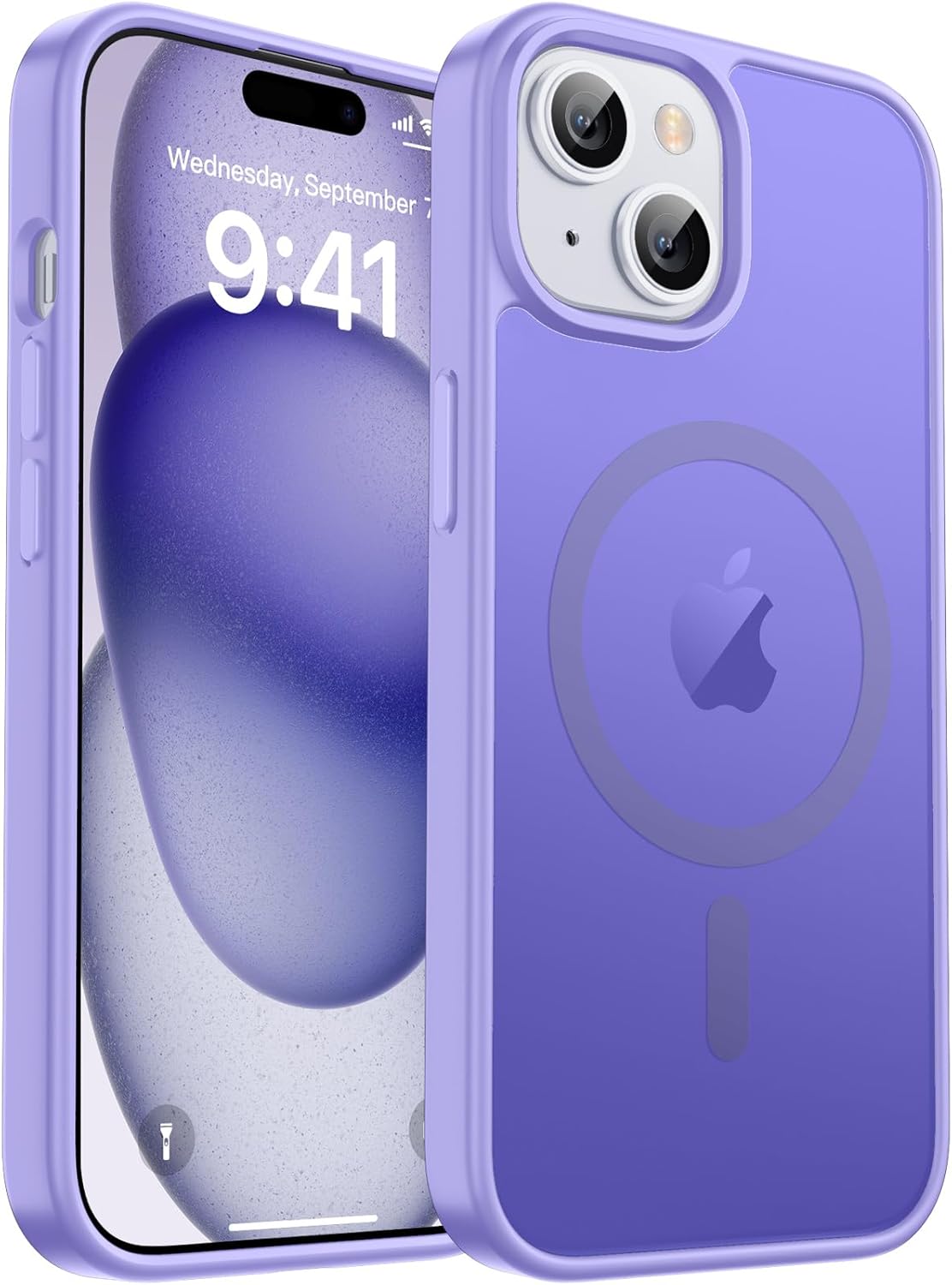 MagSafe Compatible iPhone 14 15 Case Matte Shockproof Anti Scratch Black