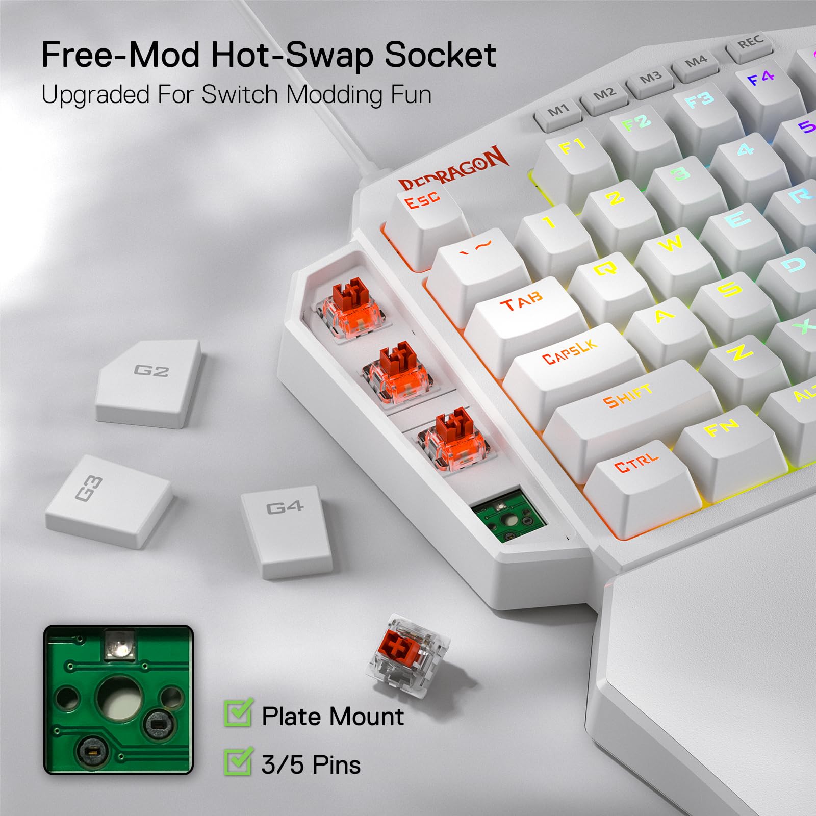 Redragon K585 DITI One Handed RGB Gaming Keyboard