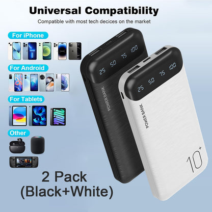Power Bank 10000mAh Portable Charger Slim Battery Pack USB C