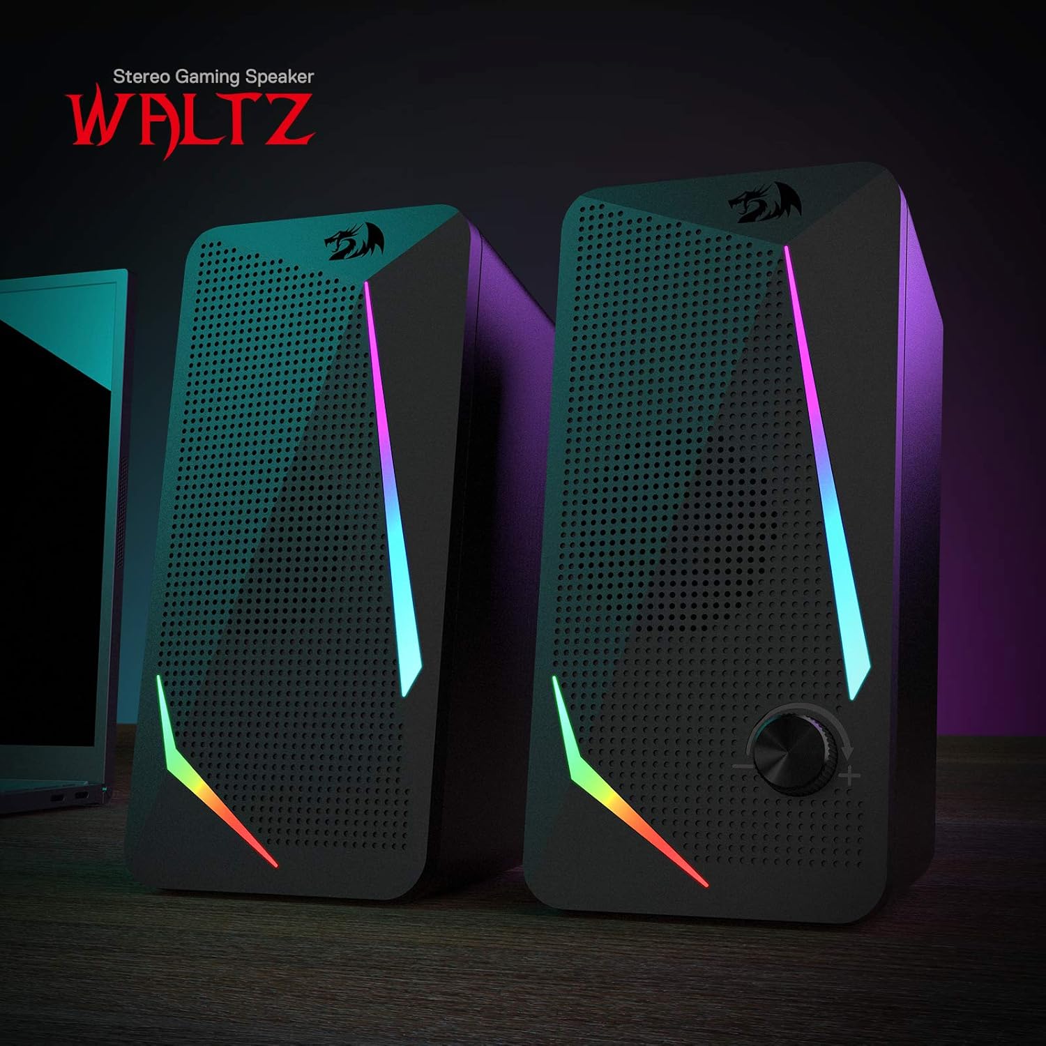Redragon RGB Desktop Speakers with Enhanced Bass and LED Lights