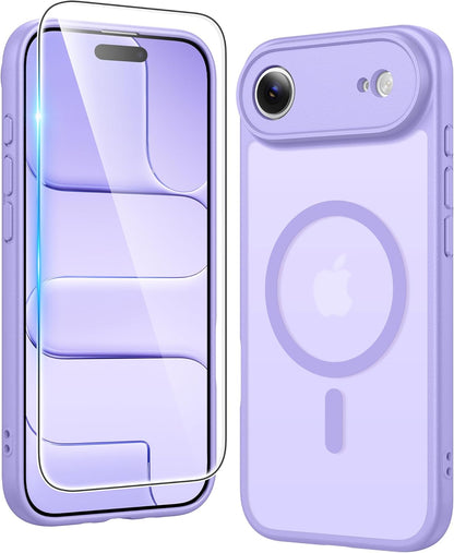 FNTCASE IPhone 16 Case Clear Magnetic MagSafe Screen Protector Drop Proof Rugged