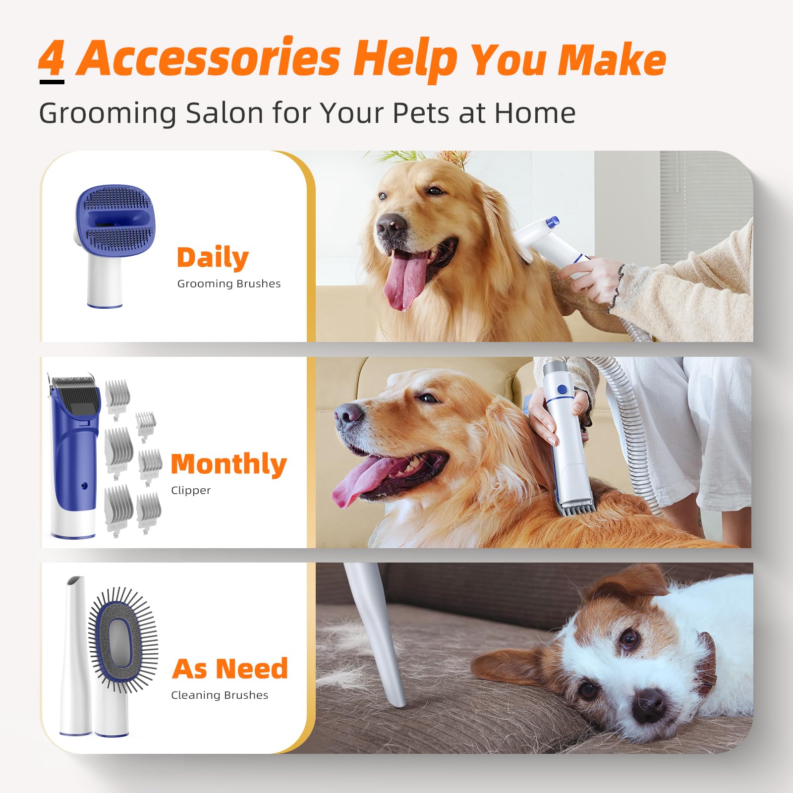 Dog Grooming Kit With Vacuum For Easy Cleanup