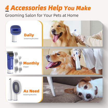 Dog Grooming Kit With Vacuum For Easy Cleanup