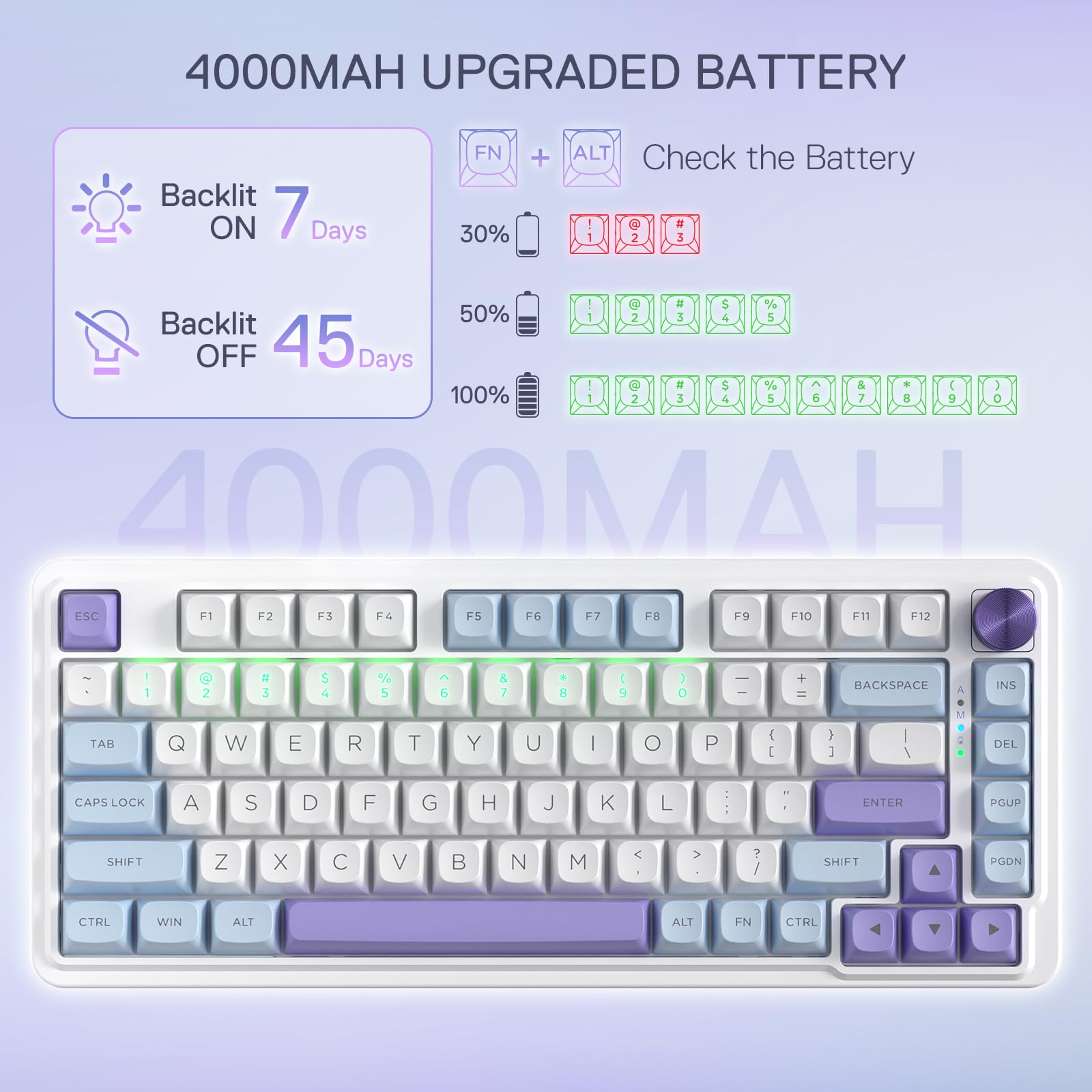 Redragon K673 Pro Wireless RGB Gaming Keyboard with Custom Knob
