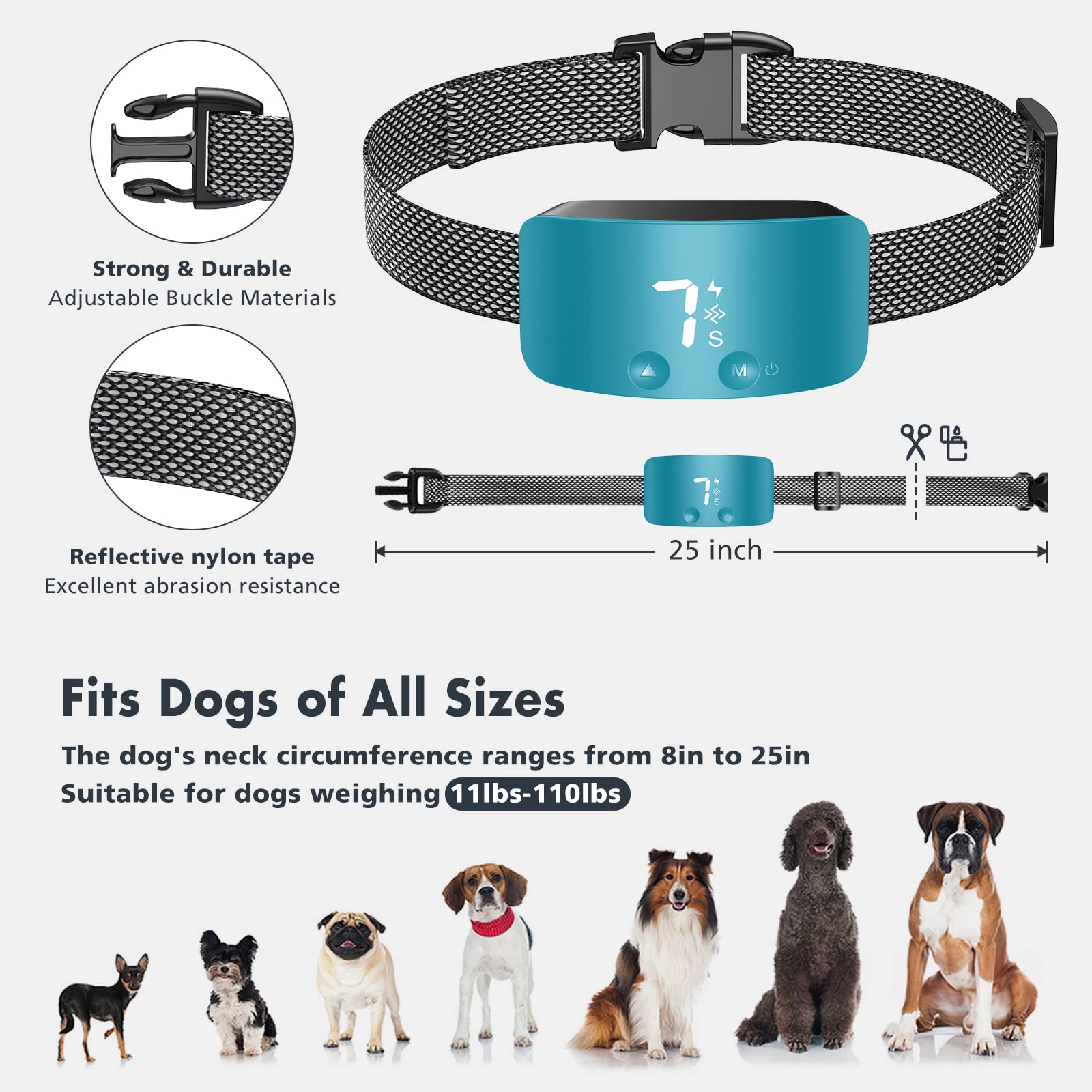 Rechargeable Anti Barking Collar for Dogs with Adjustable Sensitivity