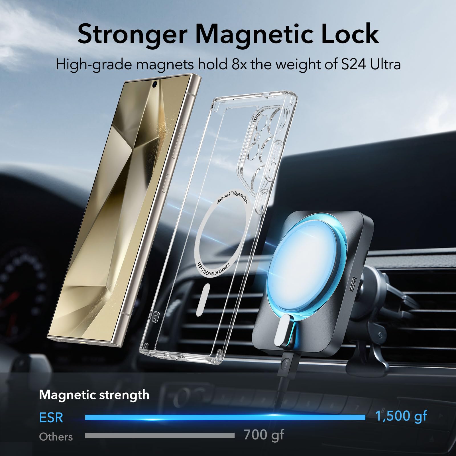 ESR Clear Black Case for Samsung Galaxy S25 Ultra