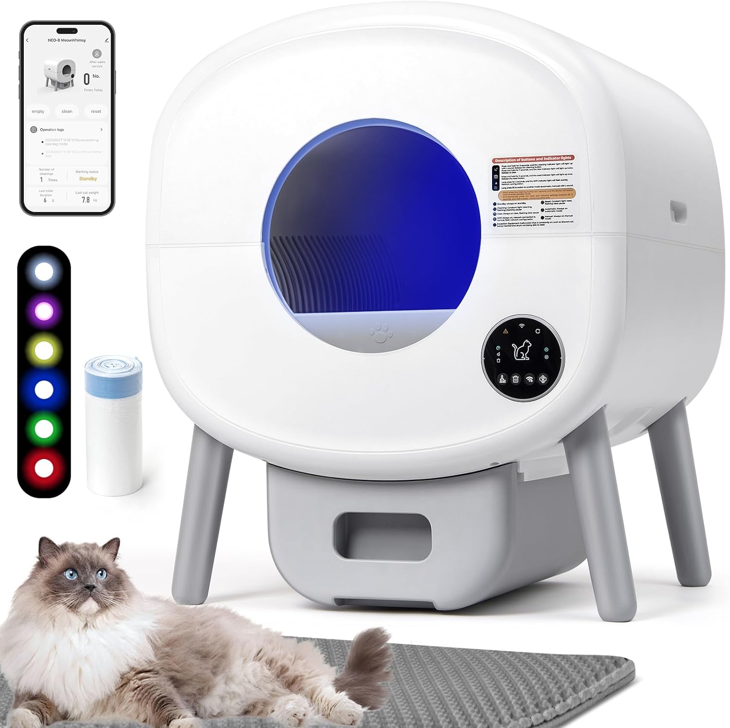 Self Cleaning Automatic Litter Box for Multiple Cats
