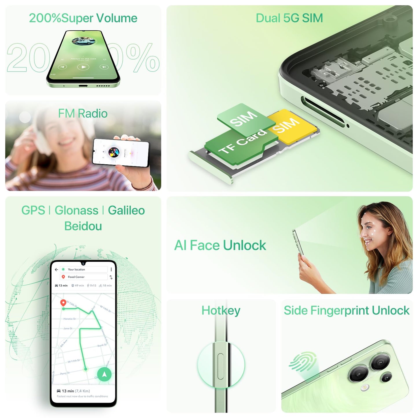 UMIDIGI G9 5G Android 14 Phone 12GB RAM 128GB ROM 50MP Camera 6.75 Inch 90Hz