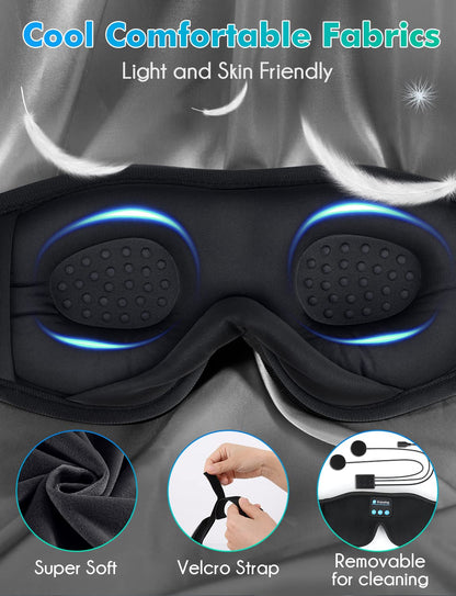 Sleep Headphones Bluetooth Eye Mask for Side Sleepers