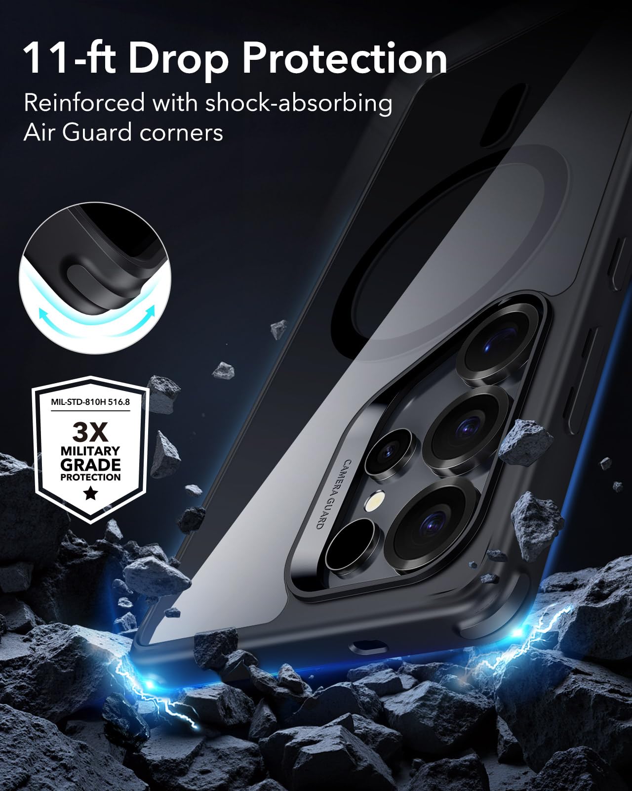 ESR Clear Black Case for Samsung Galaxy S25 Ultra