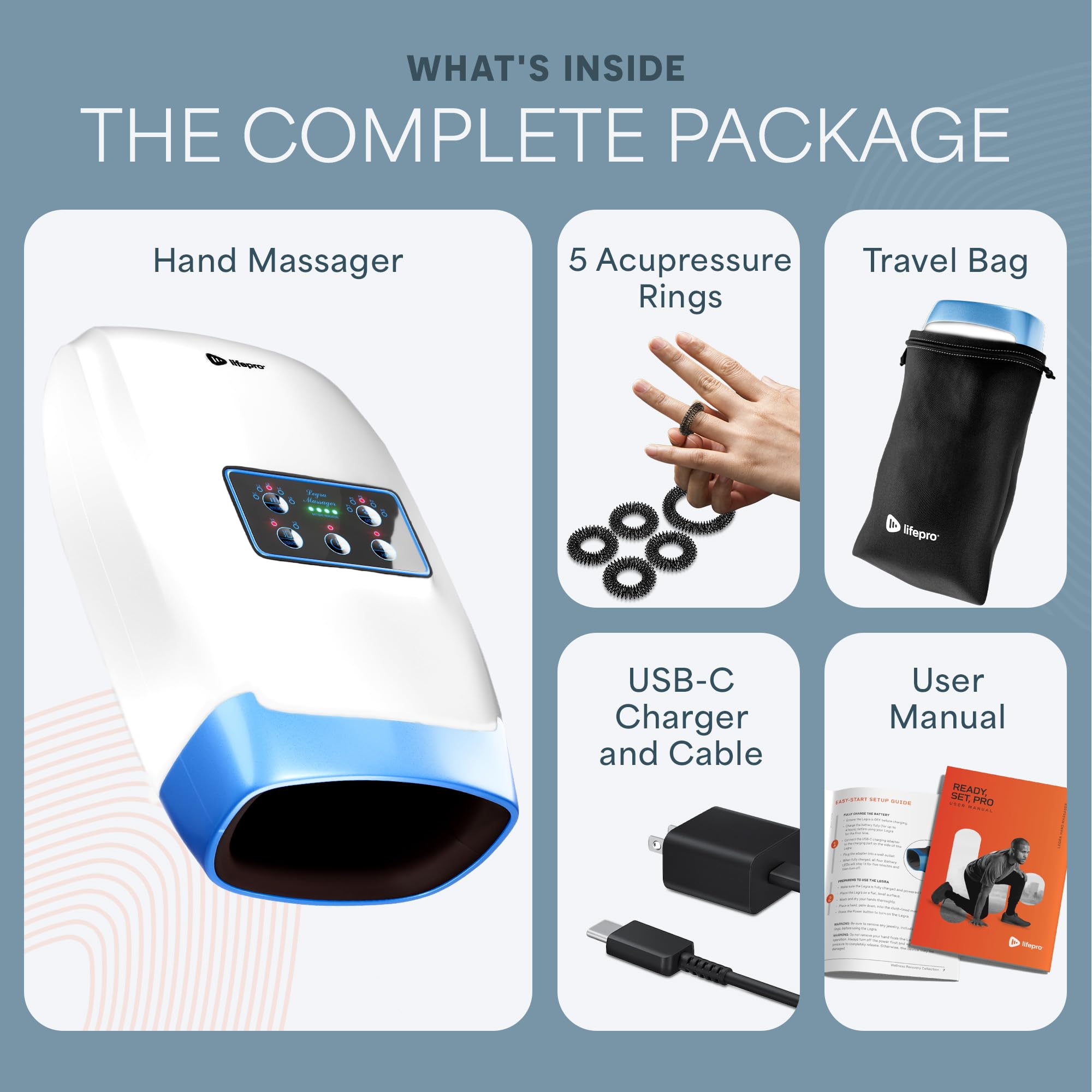 LifePro Legra Hand Massager with Heat and Compression