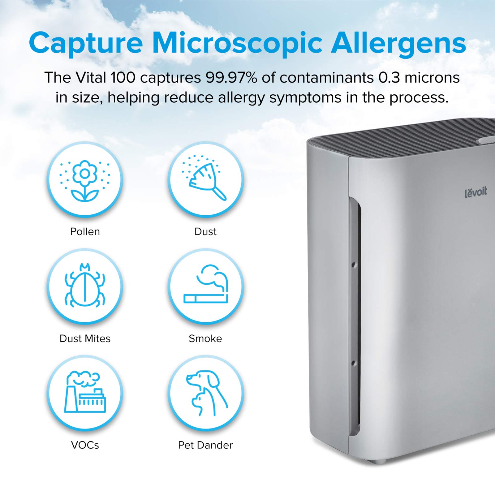 Levoit Air Purifier for Large Rooms with Washable Filter