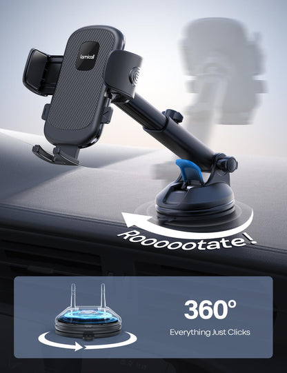 Lamicall Car Phone Holder 360 Degree Rotation Suction Mount