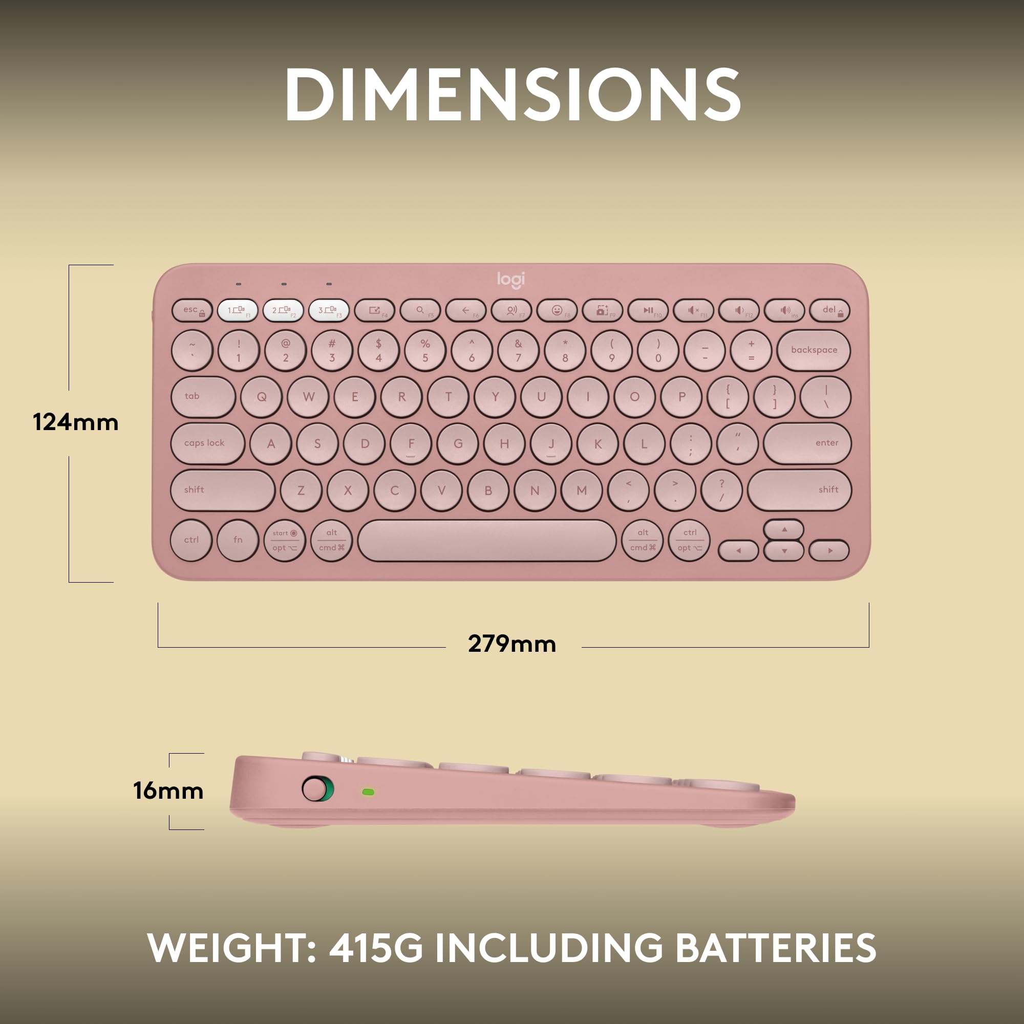 Logitech Pebble K380s Bluetooth Keyboard Slim Portable Design
