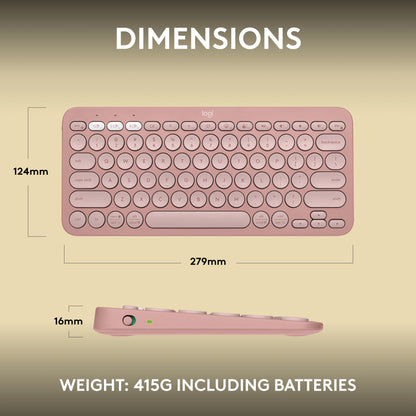 Logitech Pebble K380s Bluetooth Keyboard Slim Portable Design