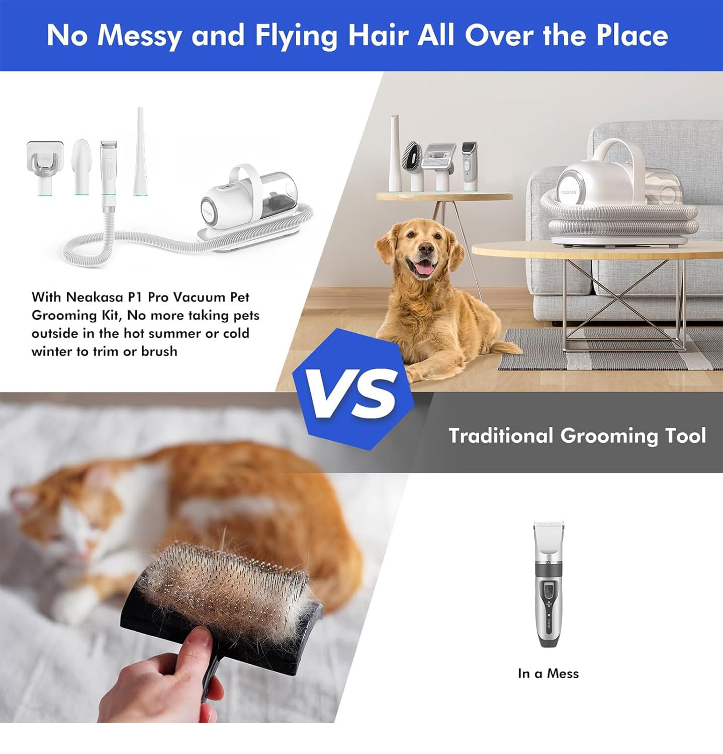 Neakasa P2 Pro Dog Grooming Kit with Vacuum Suction