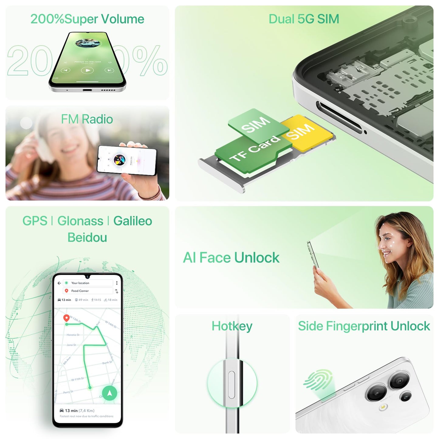 UMIDIGI G9 5G Android 14 Phone 12GB RAM 128GB ROM 50MP Camera 6.75 Inch 90Hz