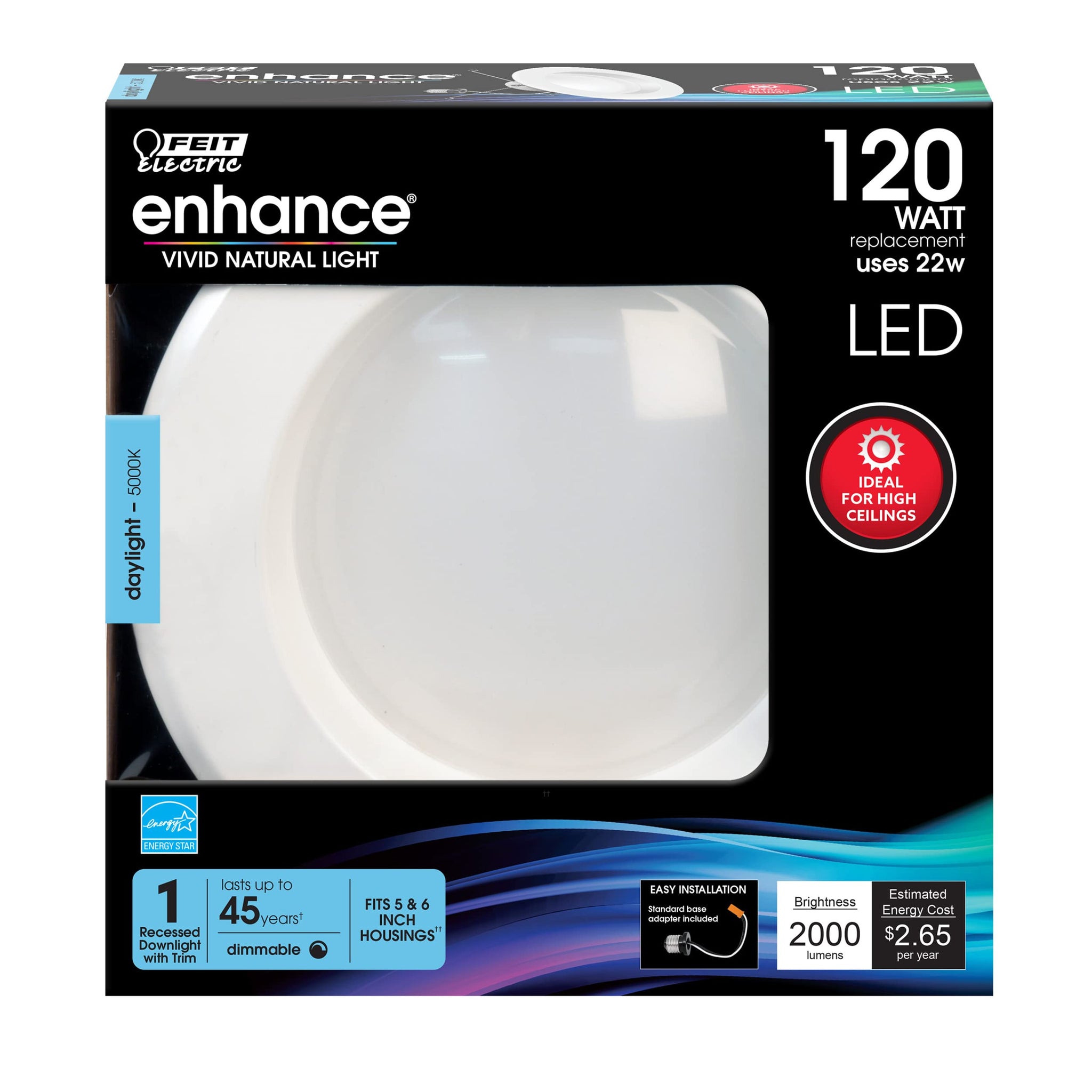 Energy Efficient LED Downlight Retrofit Kit with Adjustable Trim