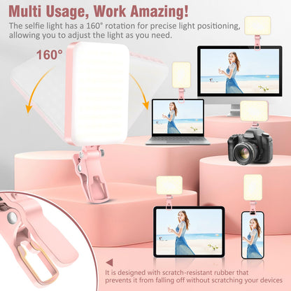 Rechargeable LED Selfie Light with Tripod Adapter