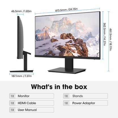 KOORUI 27 Inch IPS Monitor 1080p 100Hz HDMI VGA VESA Tilt