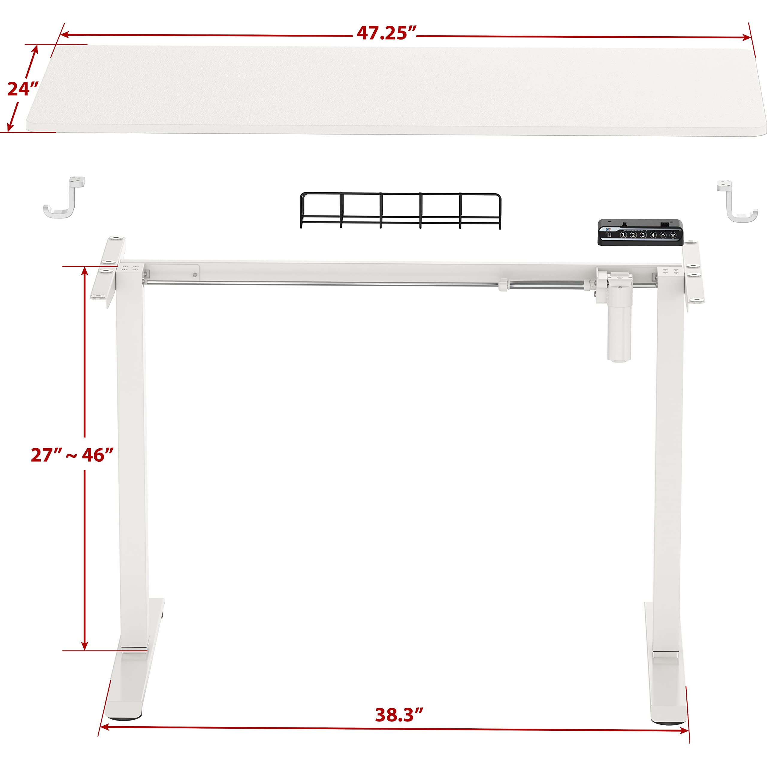 Electric Height Adjustable Desk with Cable Management