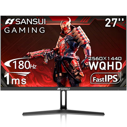 Sansui 27 Inch WQHD Gaming Monitor 180Hz 1ms DP HDMI HDR